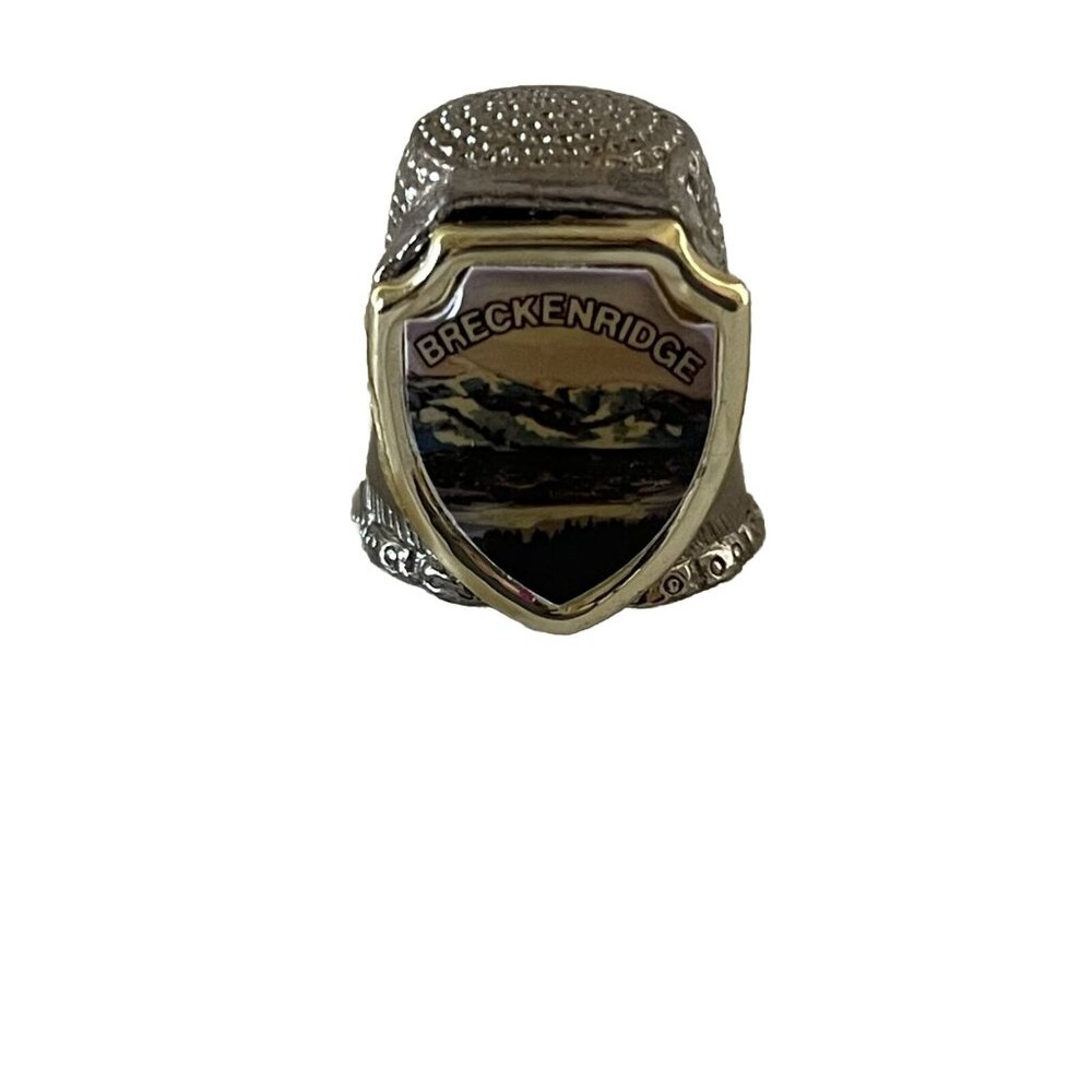 Breckenridge Colorado Thimble Rocky Mountains Ski Resort Metal Enamel Souvenir